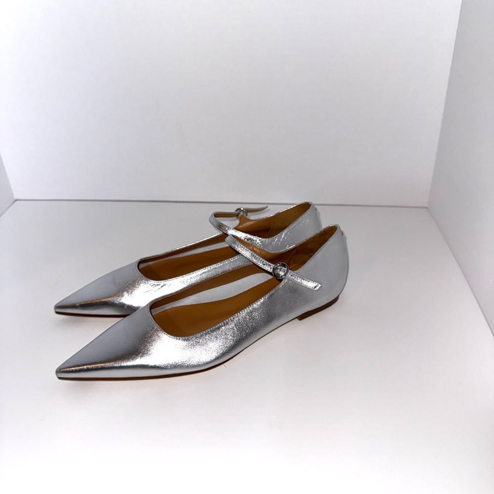 Aeyde Silver Cleo Ballerina Flats - Picture 2 of 4